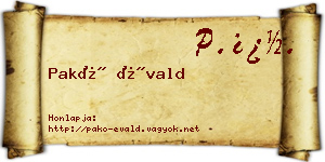 Pakó Évald névjegykártya